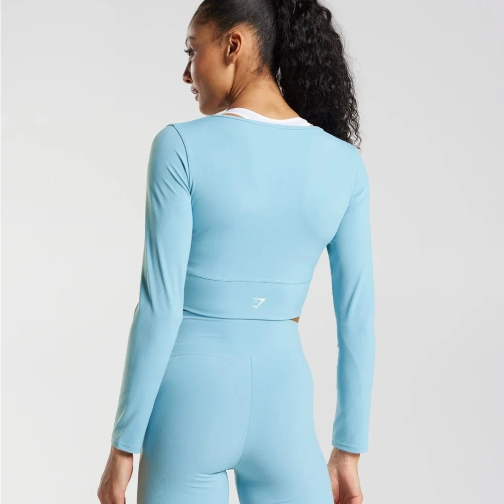 ✨ LOWEST PRICE✨ NEW Gymshark cropped Long Sleeve Workout Top - Picture 2 of 8